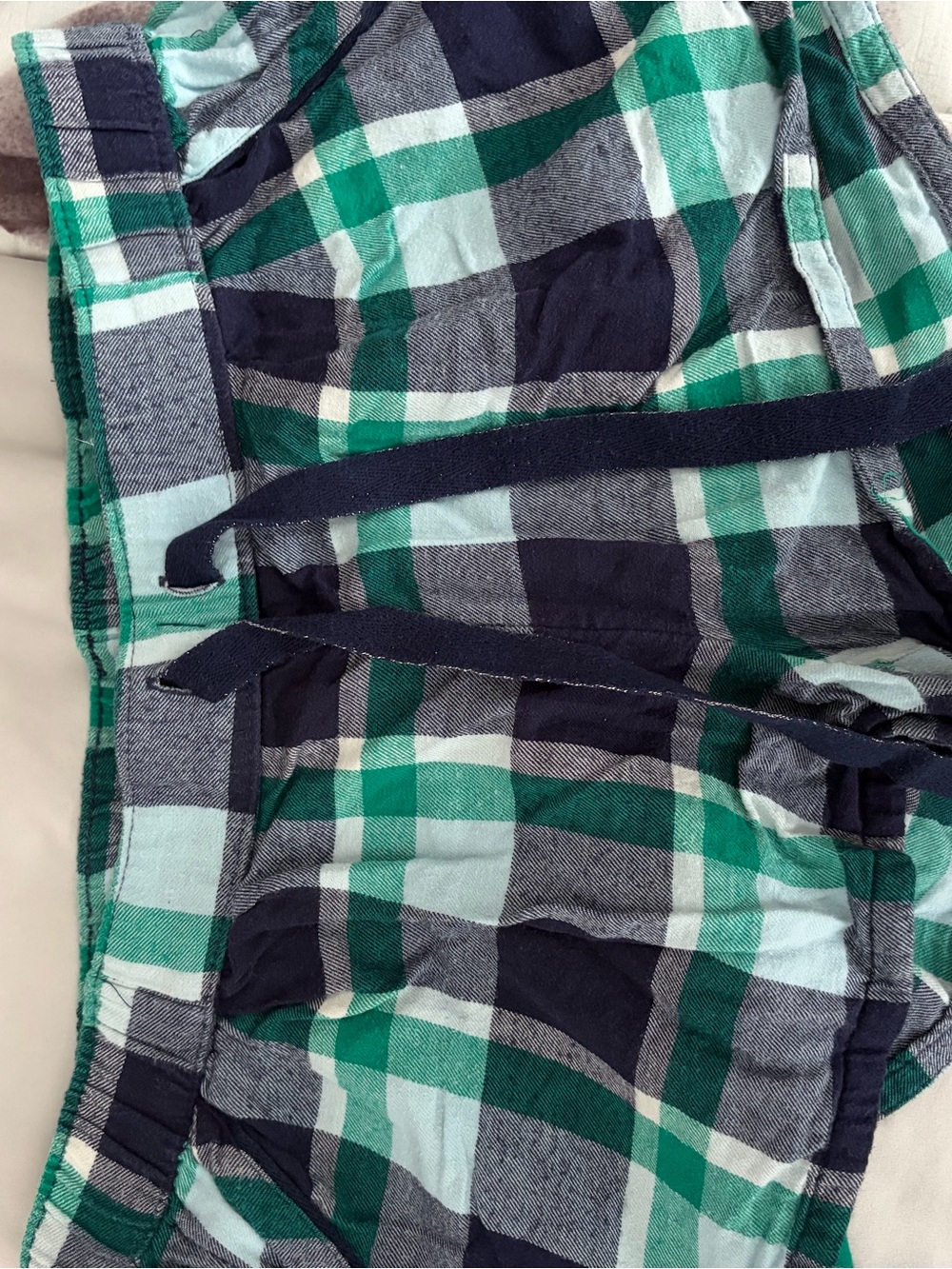 aerie Green, Navy and Light Blue Plaid Hybrid Shorts